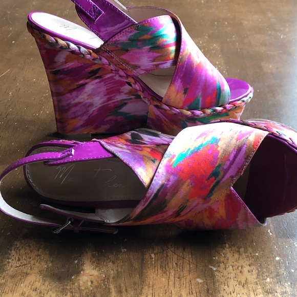 Marc Fisher Pink Multi Platform Shoes 7.5 - Picture 8 of 8